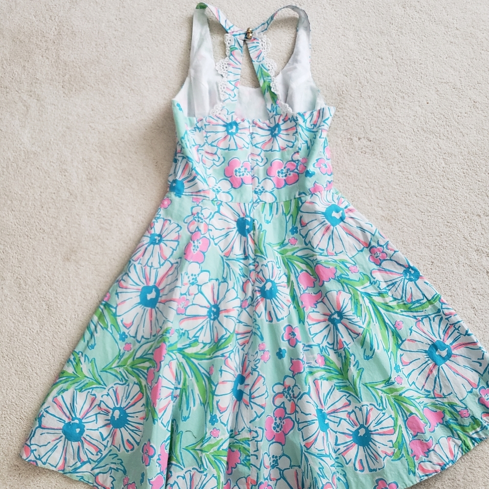 Lilly Pulitzer Zo Dress in Sandbar Blu Splish Splash sz2 - Picture 5 of 13